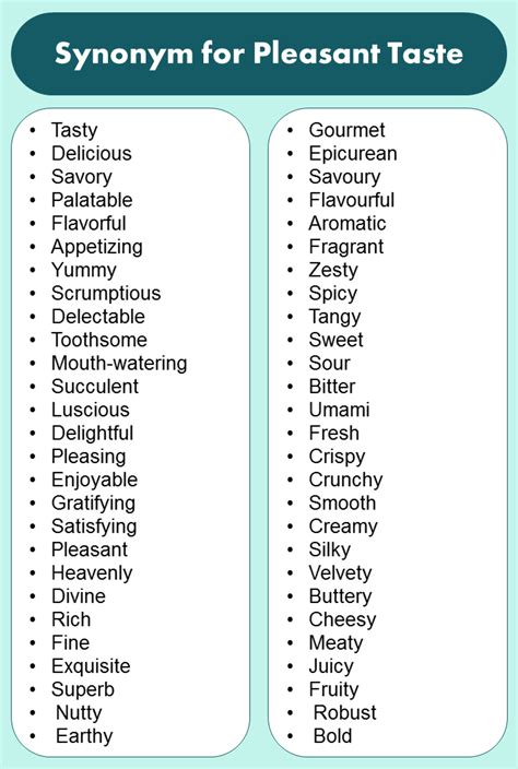 synonym for flavor|types of flavors.